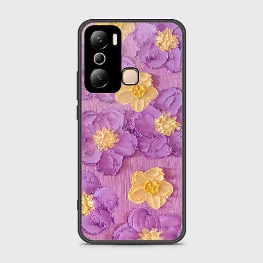 Infinix Hot 20i Cover - Floral Series - Design 8 - Purple & Yellow - HQ Premium Shine Durable Shatterproof Case