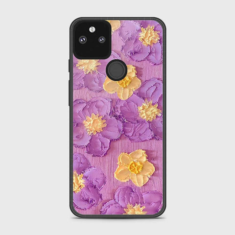 Google Pixel 5a 5G Cover - Floral Series - Design 8 - Purple & Yellow - HQ Premium Shine Durable Shatterproof Case