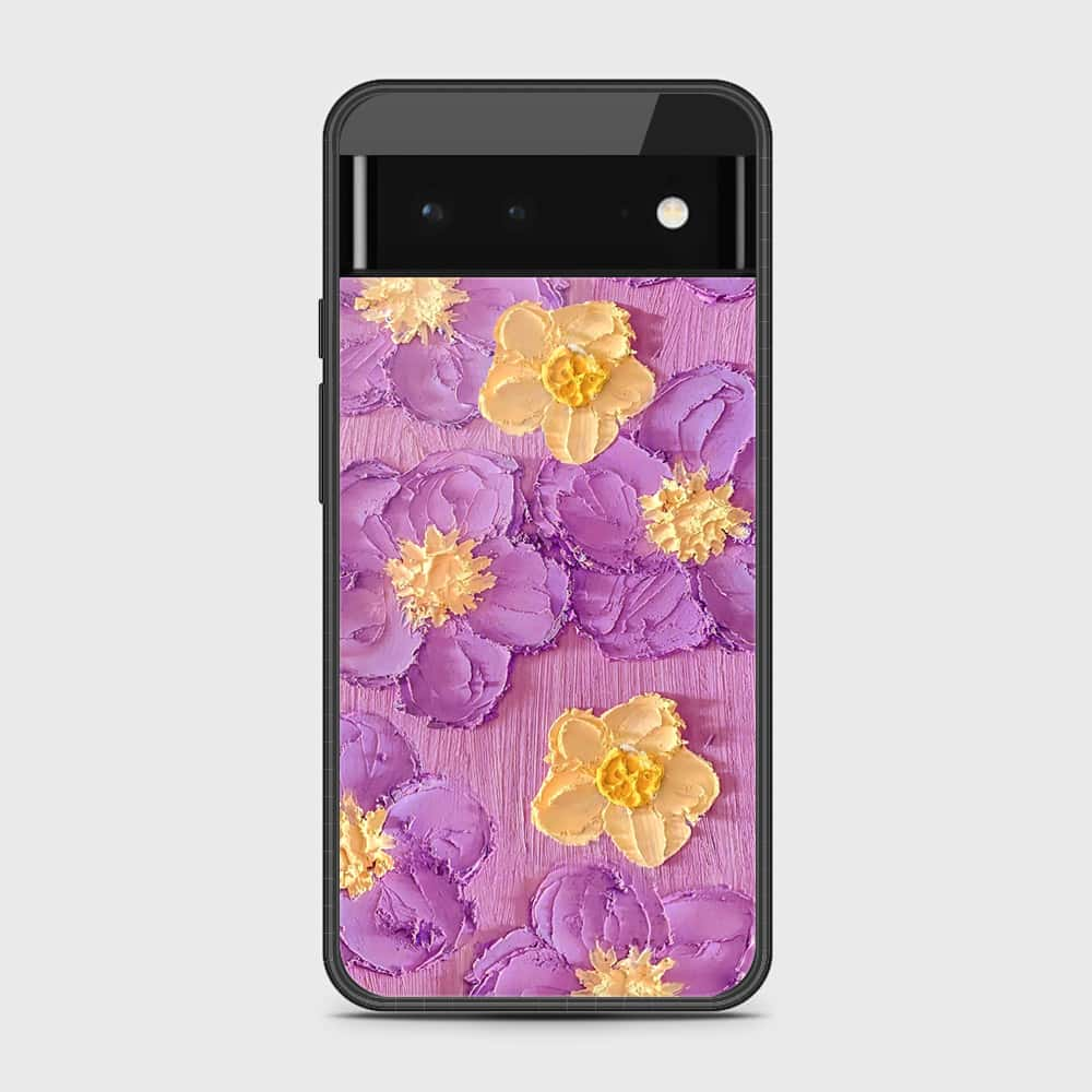 Google Pixel 6 Cover - Floral Series - Design 8 - Purple & Yellow - HQ Premium Shine Durable Shatterproof Case