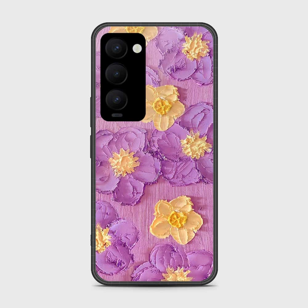 Tecno Camon 18 Premier Cover - Floral Series - Design 8 - Purple & Yellow - HQ Premium Shine Durable Shatterproof Case