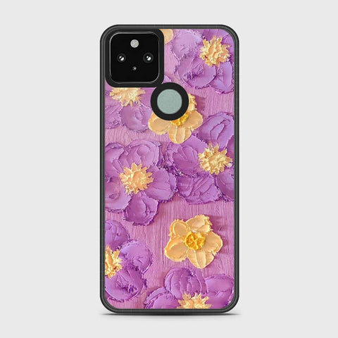 Google Pixel 5 Cover - Floral Series - Design 8 - Purple & Yellow - HQ Premium Shine Durable Shatterproof Case