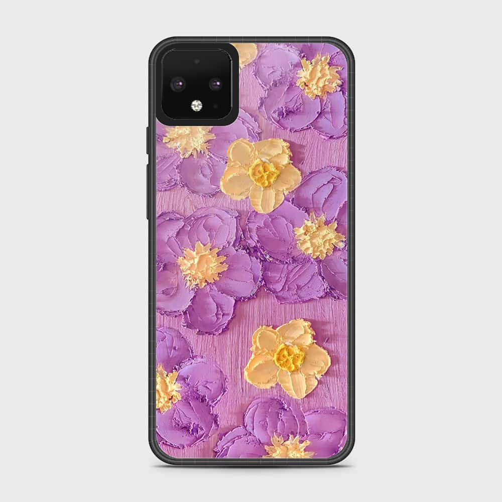 Google Pixel 4 Cover - Floral Series - Design 8 - Purple & Yellow - HQ Premium Shine Durable Shatterproof Case