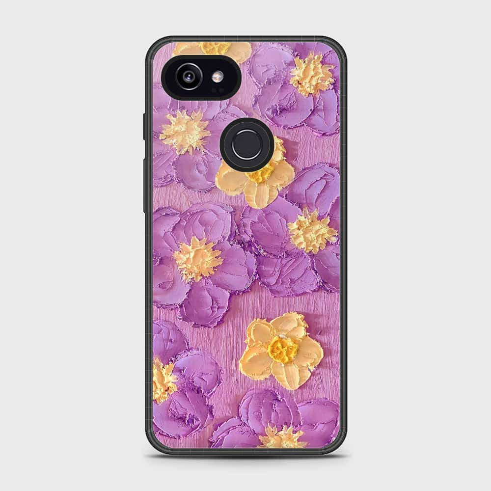 Google Pixel 3 XL Cover - Floral Series - Design 8 - Purple & Yellow - HQ Premium Shine Durable Shatterproof Case