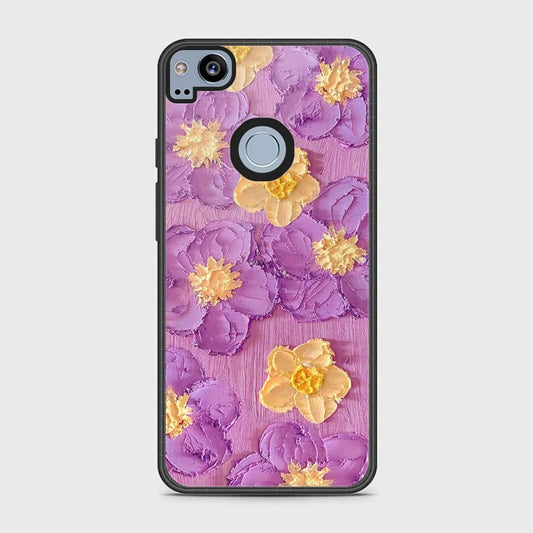 Google Pixel 2 Cover - Floral Series - Design 8 - Purple & Yellow - HQ Premium Shine Durable Shatterproof Case