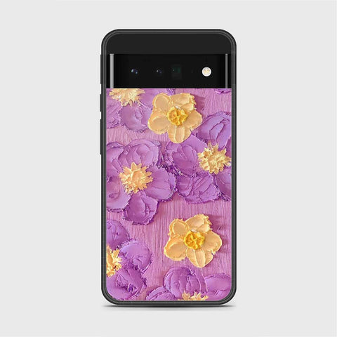 Google Pixel 6 Pro Cover - Floral Series - Design 8 - Purple & Yellow - HQ Premium Shine Durable Shatterproof Case