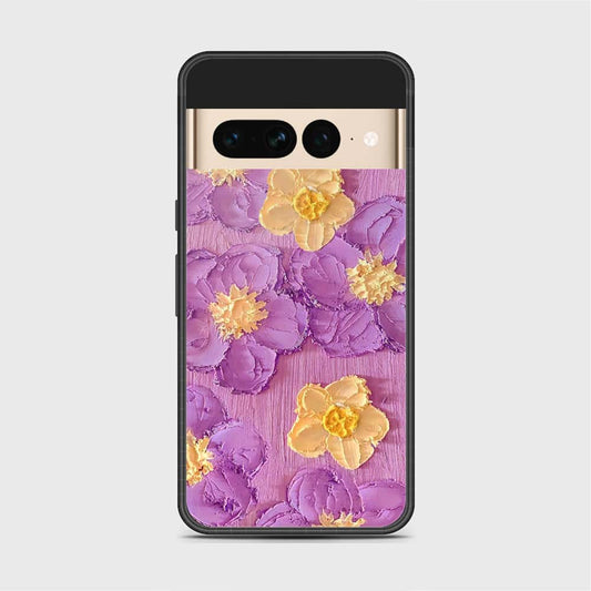 Google Pixel 7 Pro Cover - Floral Series - Design 8 - Purple & Yellow - HQ Premium Shine Durable Shatterproof Case