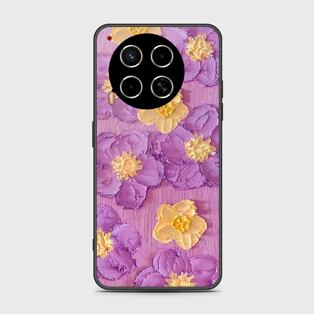 Tecno Camon 30 Cover - Floral Series - Design 8 - Purple & Yellow - HQ Premium Shine Durable Shatterproof Case