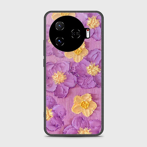 Tecno Camon 30 Pro 5G Cover - Floral Series - Design 8 - Purple & Yellow - HQ Premium Shine Durable Shatterproof Case