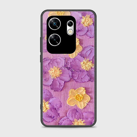 Infinix Zero 30 4G Cover - Floral Series - Design 8 - Purple & Yellow - HQ Premium Shine Durable Shatterproof Case