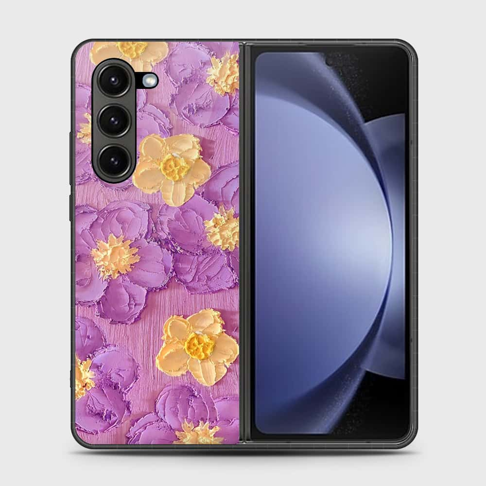 Samsung Galaxy Z Fold 6 5G Cover - Floral Series - Design 8 - Purple & Yellow - HQ Premium Shine Durable Shatterproof Case