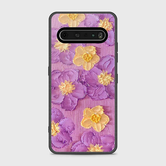 LG V60 ThinQ 5G Cover - Floral Series - Design 8 - Purple & Yellow - HQ Premium Shine Durable Shatterproof Case