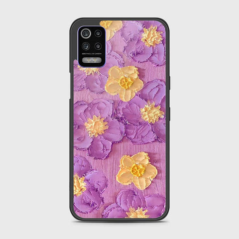 LG K52 Cover - Floral Series - Design 8 - Purple & Yellow - HQ Premium Shine Durable Shatterproof Case