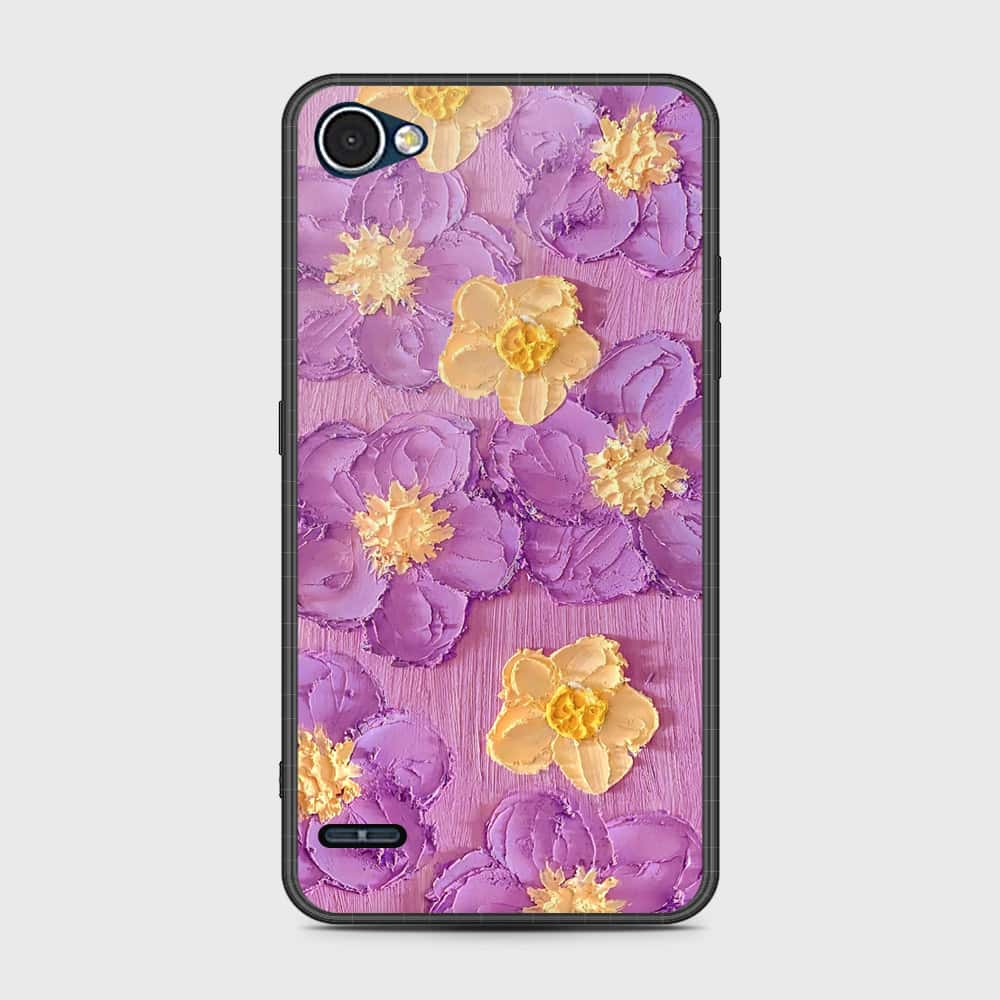 LG Q6 Cover - Floral Series - Design 8 - Purple & Yellow - HQ Premium Shine Durable Shatterproof Case