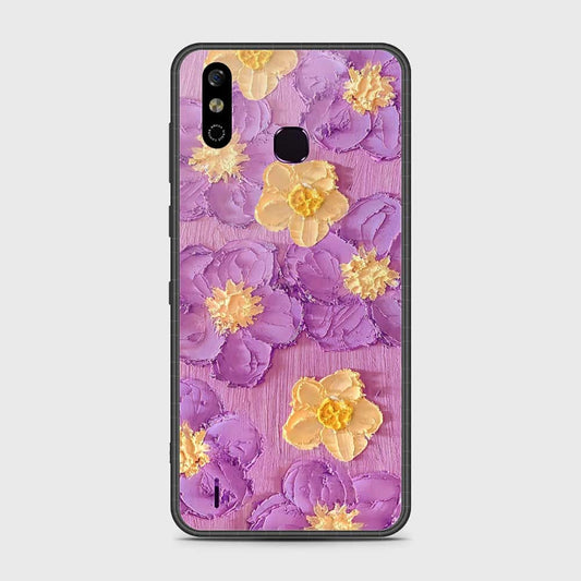 Infinix Smart 4 Cover - Floral Series - Design 8 - Purple & Yellow - HQ Premium Shine Durable Shatterproof Case