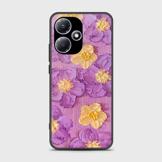 Infinix Hot 30 Play Cover - Floral Series - Design 8 - Purple & Yellow - HQ Premium Shine Durable Shatterproof Case