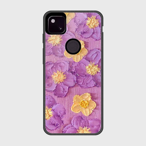 Google Pixel 4a 4G Cover - Floral Series - Design 8 - Purple & Yellow - HQ Premium Shine Durable Shatterproof Case