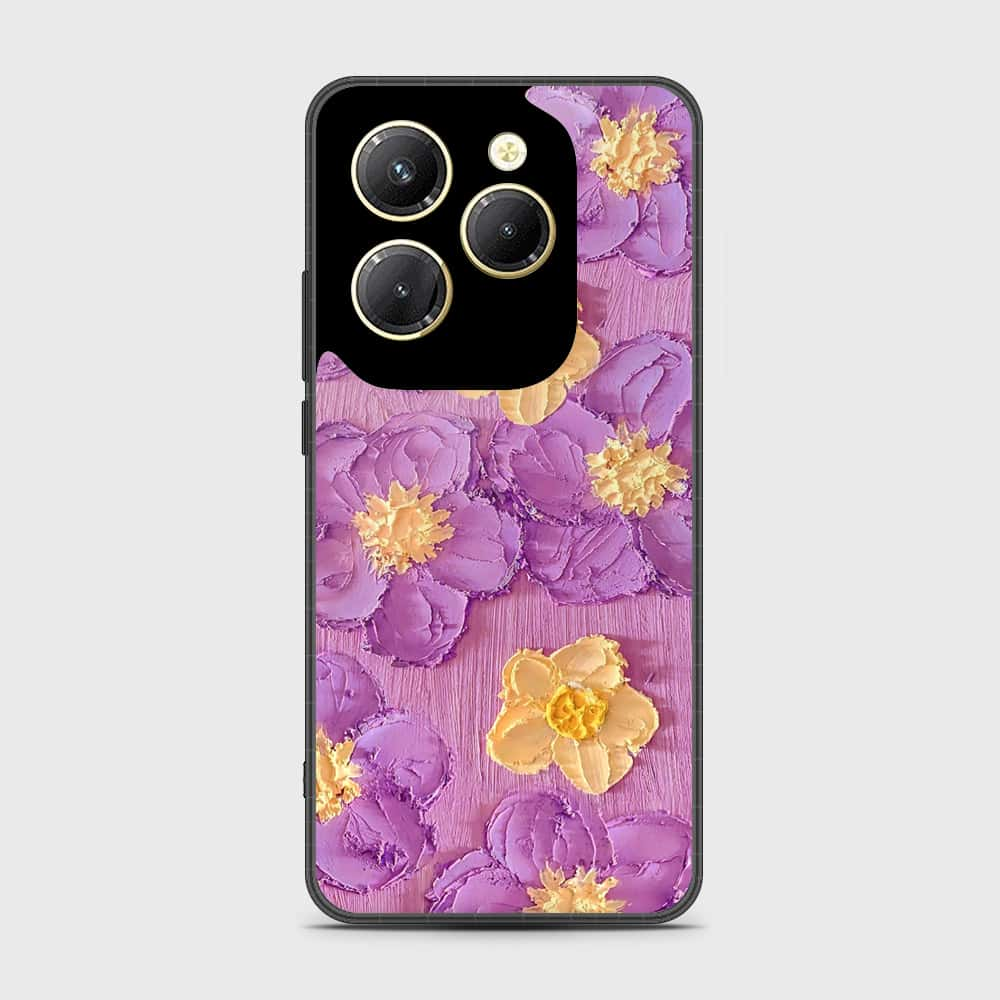 Infinix Hot 40 Cover - Floral Series - Design 8 - Purple & Yellow - HQ Premium Shine Durable Shatterproof Case