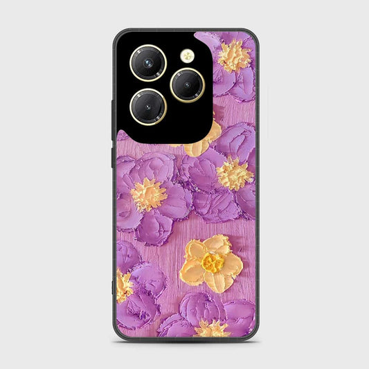 Infinix Hot 40 Pro Cover - Floral Series - Design 8 - Purple & Yellow - HQ Premium Shine Durable Shatterproof Case