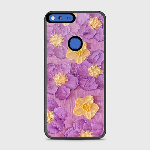 Google Pixel XL Cover - Floral Series - Design 8 - Purple & Yellow - HQ Premium Shine Durable Shatterproof Case