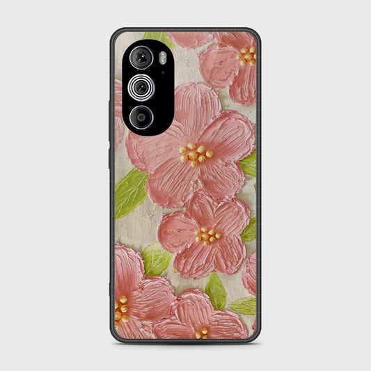 Motorola Edge 30 Pro Cover - Floral Series - Design 9 - Pink & Green - HQ Premium Shine Durable Shatterproof Case