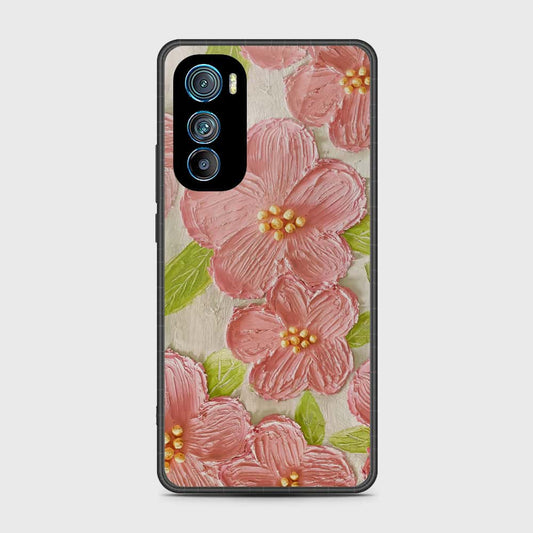 Motorola Edge 30 Cover - Floral Series - Design 9 - Pink & Green - HQ Premium Shine Durable Shatterproof Case