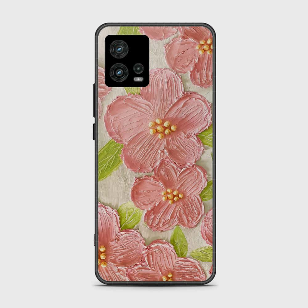 Motorola Moto G72 Cover - Floral Series - Design 9 - Pink & Green - HQ Premium Shine Durable Shatterproof Case