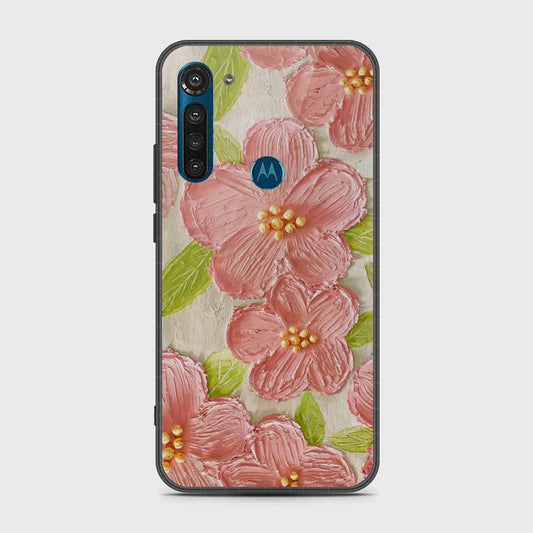 Motorola Moto G8 Power Cover - Floral Series - Design 9 - Pink & Green - HQ Premium Shine Durable Shatterproof Case