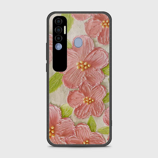 Tecno Spark 7 Pro Cover - Floral Series - Design 9 - Pink & Green - HQ Premium Shine Durable Shatterproof Case