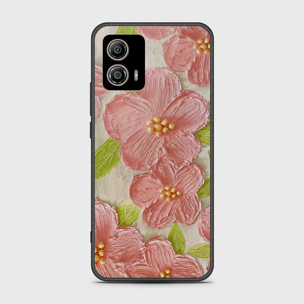 Motorola Moto G53 Cover - Floral Series - Design 9 - Pink & Green - HQ Premium Shine Durable Shatterproof Case