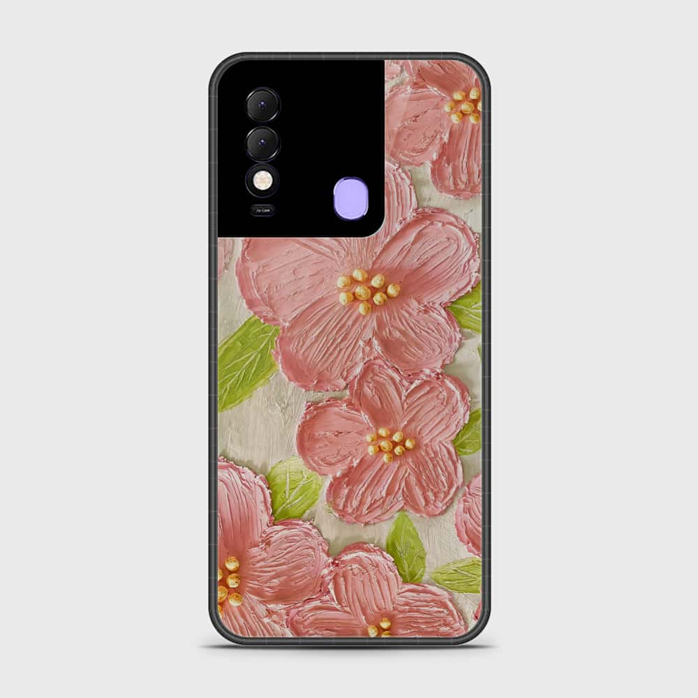 Tecno Spark 8 Cover - Floral Series - Design 9 - Pink & Green - HQ Premium Shine Durable Shatterproof Case