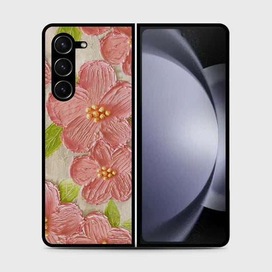 Samsung Galaxy Z Fold 5 5G Cover - Floral Series - Design 9 - Pink & Green - HQ Premium Shine Durable Shatterproof Case