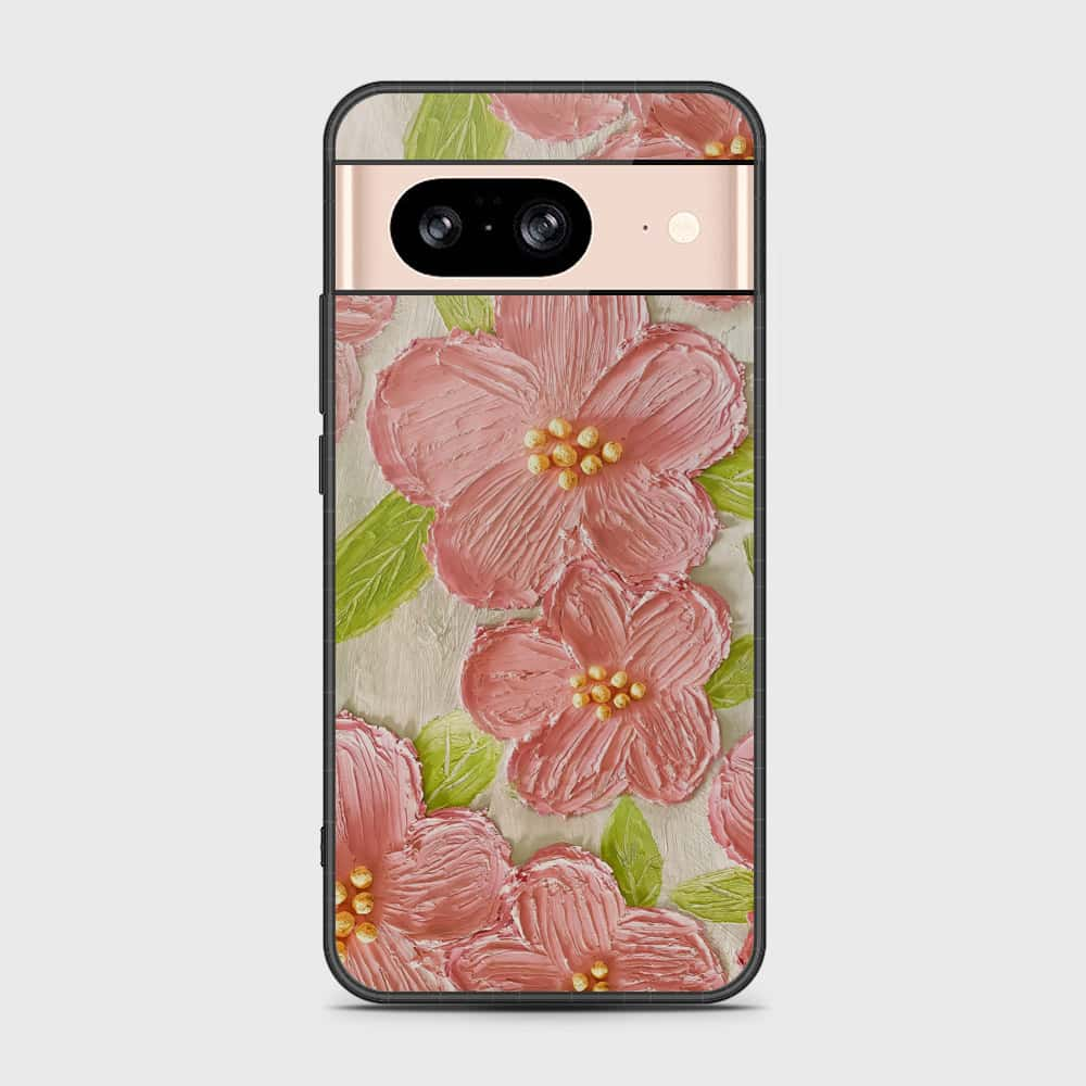 Google Pixel 8 Cover - Floral Series - Design 9 - Pink & Green - HQ Premium Shine Durable Shatterproof Case