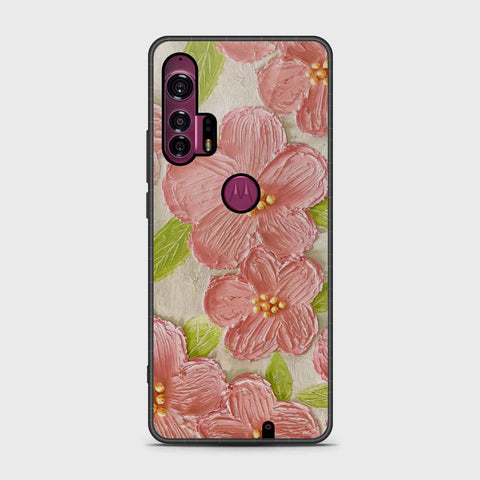 Motorola Edge Plus 2020 Cover - Floral Series - Design 9 - Pink & Green - HQ Premium Shine Durable Shatterproof Case