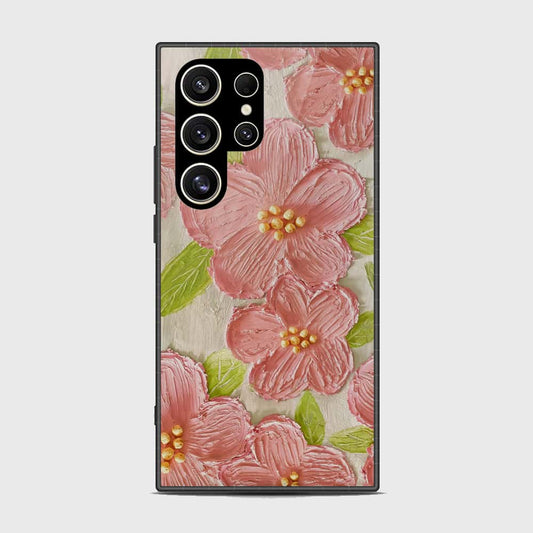 Samsung Galaxy S24 Ultra Cover - Floral Series - Design 9 - Pink & Green - HQ Premium Shine Durable Shatterproof Case