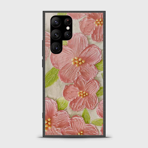 Samsung Galaxy S23 Ultra 5G Cover - Floral Series - Design 9 - Pink & Green - HQ Premium Shine Durable Shatterproof Case