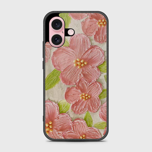 iPhone 16 Cover - Floral Series - Design 9 - Pink & Green - HQ Premium Shine Durable Shatterproof Case