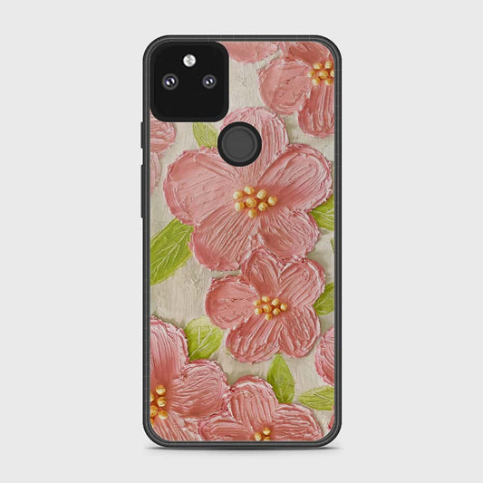 Google Pixel 5a 5G Cover - Floral Series - Design 9 - Pink & Green - HQ Premium Shine Durable Shatterproof Case