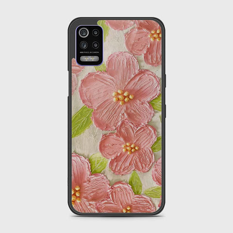 LG K52 Cover - Floral Series - Design 9 - Pink & Green - HQ Premium Shine Durable Shatterproof Case