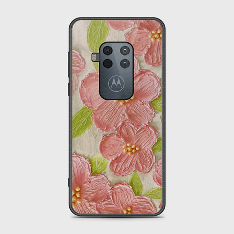 Motorola Moto One Zoom Cover - Floral Series - Design 9 - Pink & Green - HQ Premium Shine Durable Shatterproof Case