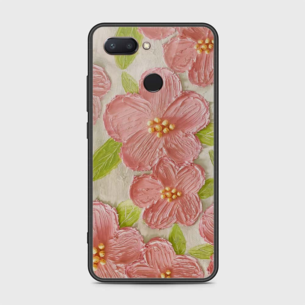 Xiaomi Mi 8 Lite Cover - Floral Series - Design 9 - Pink & Green - HQ Premium Shine Durable Shatterproof Case