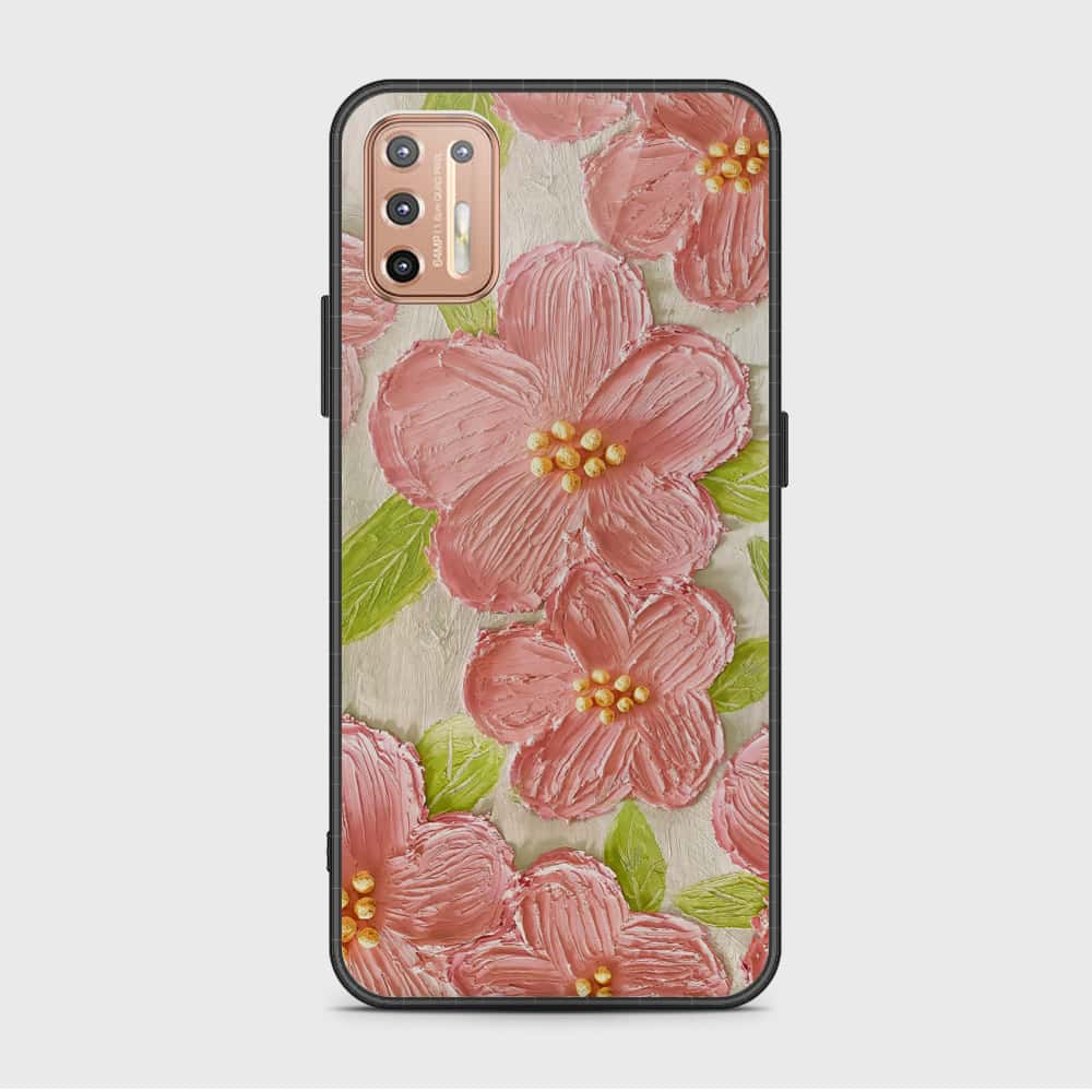 Motorola Moto G9 Plus Cover - Floral Series - Design 9 - Pink & Green - HQ Premium Shine Durable Shatterproof Case