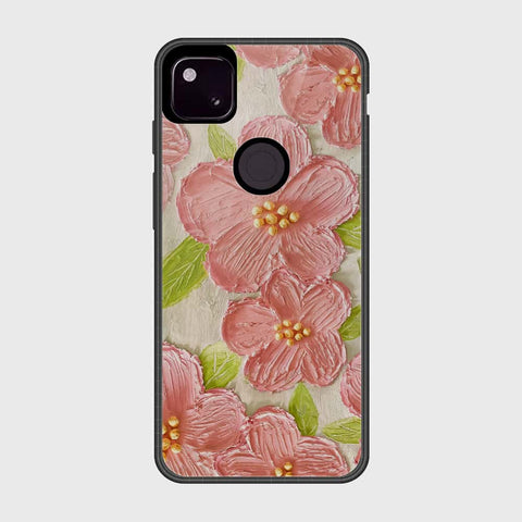 Google Pixel 4a 4G Cover - Floral Series - Design 9 - Pink & Green - HQ Premium Shine Durable Shatterproof Case