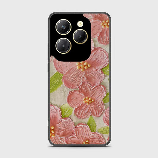 Infinix Hot 40 Cover - Floral Series - Design 9 - Pink & Green - HQ Premium Shine Durable Shatterproof Case