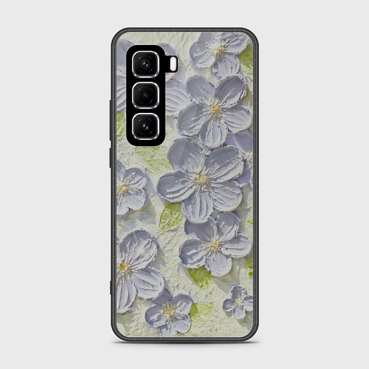 Infinix Hot 50 4G Cover - Floral Series - Design 12 - Grey & Green - HQ Premium Shine Durable Shatterproof Case