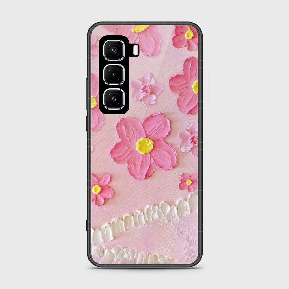 Infinix Hot 50 4G Cover - Floral Series - Design 2 - Pink - HQ Premium Shine Durable Shatterproof Case