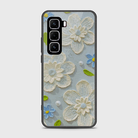 Infinix Hot 50 4G Cover - Floral Series - Design 3 - Sky Blue - HQ Premium Shine Durable Shatterproof Case