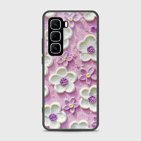 Infinix Hot 50 4G Cover - Floral Series - Design 4 - Purple & White - HQ Premium Shine Durable Shatterproof Case