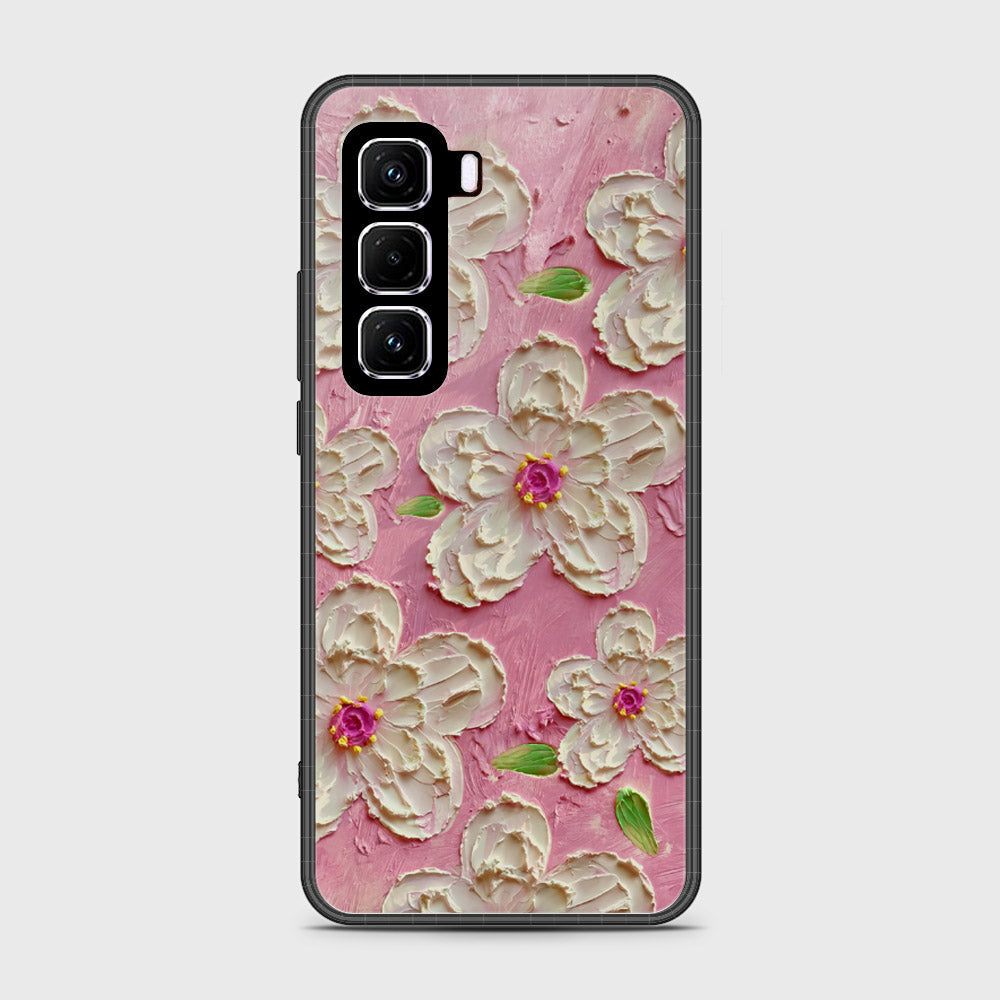 Infinix Hot 50 4G Cover - Floral Series - Design 5 - Pink & White - HQ Premium Shine Durable Shatterproof Case