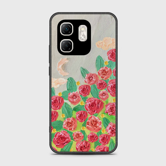 Infinix Smart 9 Cover - Floral Series - Design 10 - Red & Green - HQ Premium Shine Durable Shatterproof Case