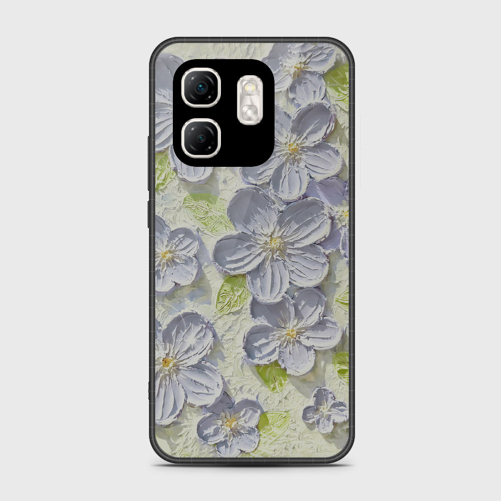 Infinix Hot 50i Cover - Floral Series - Design 12 - Grey & Green - HQ Premium Shine Durable Shatterproof Case